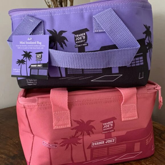 Trader Joe's Other - NWT Trader Joe's Mini Insulated Bag Set of 2 Pink & Lavender - Limited Edition